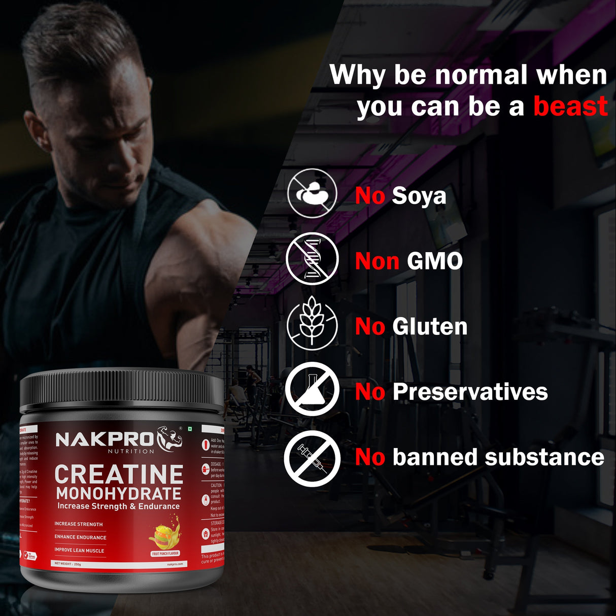 NAKPRO Creatine Monohydrate Jar 100 G