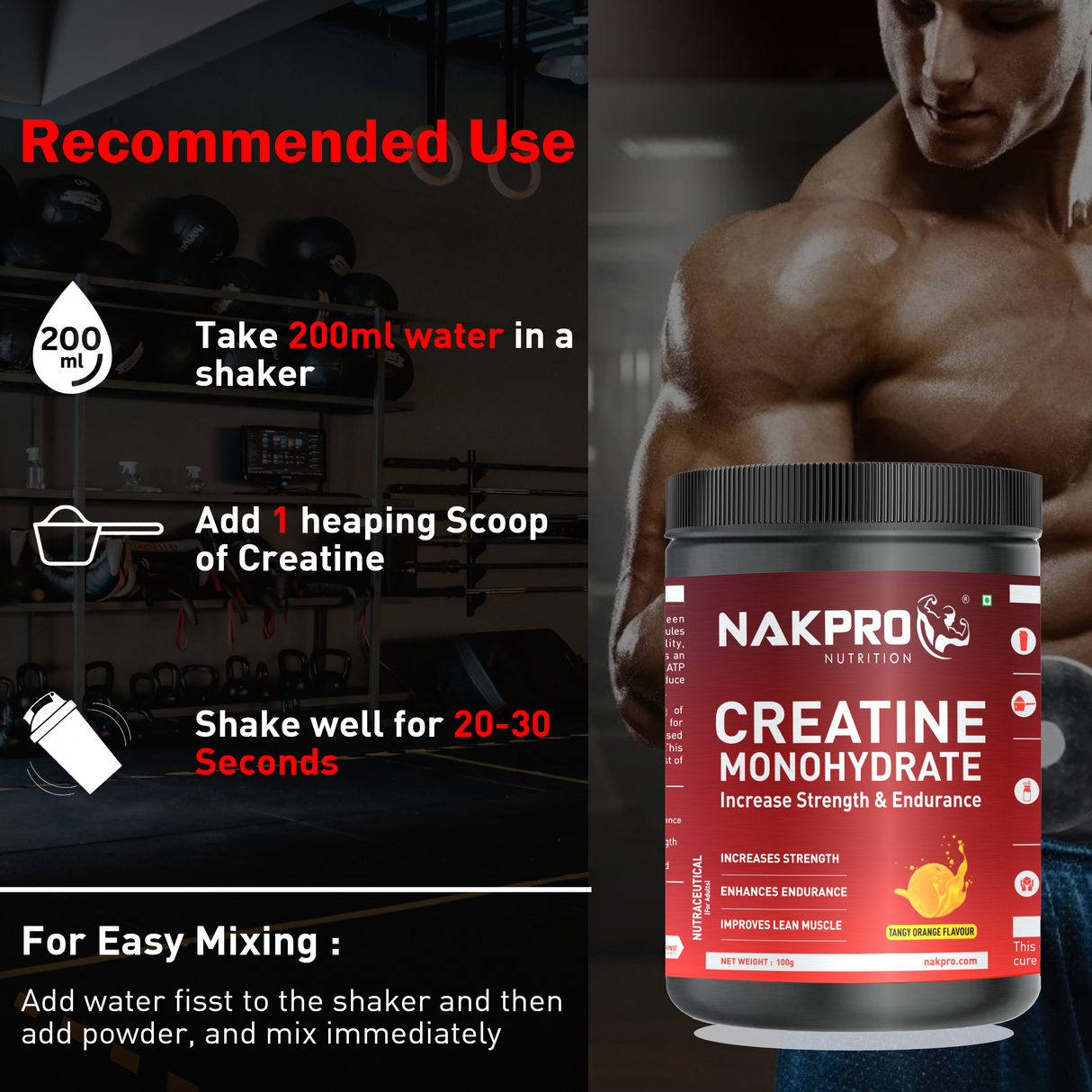 NAKPRO Creatine Monohydrate Jar 100 G