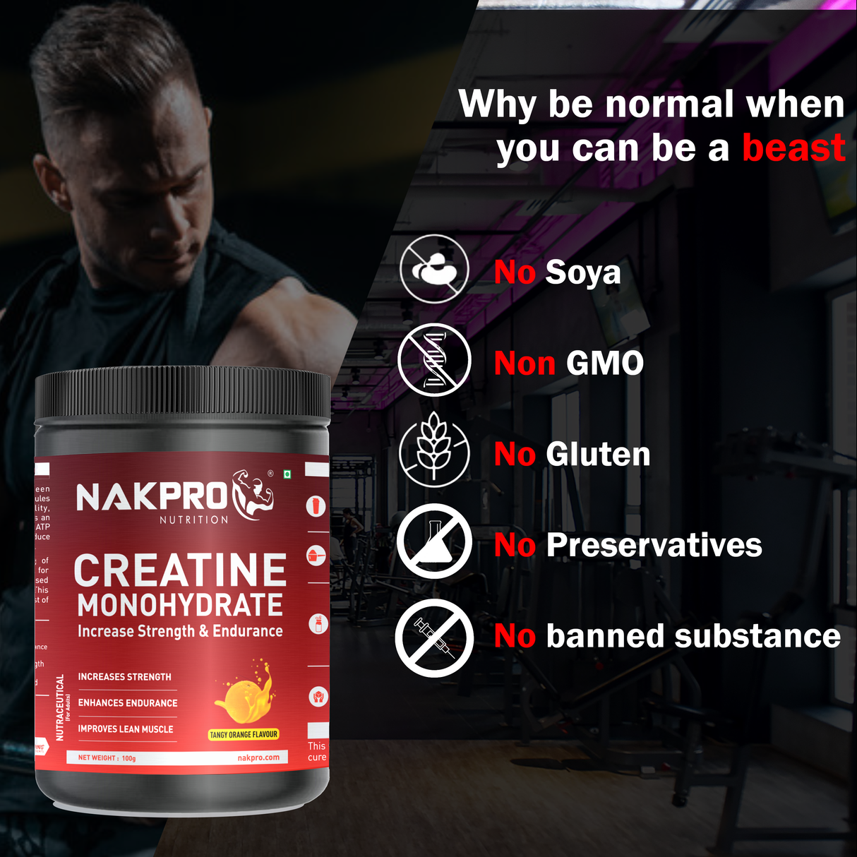 NAKPRO Creatine Monohydrate Jar 100 G