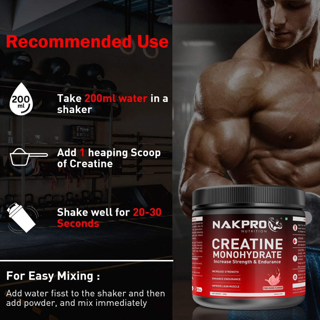 NAKPRO Creatine Monohydrate Jar 100 G