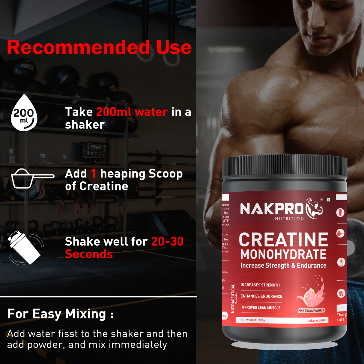 NAKPRO Creatine Monohydrate Jar 100 G