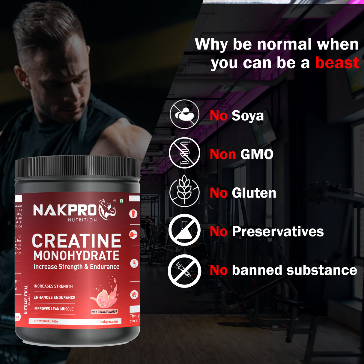 NAKPRO Creatine Monohydrate Jar 100 G