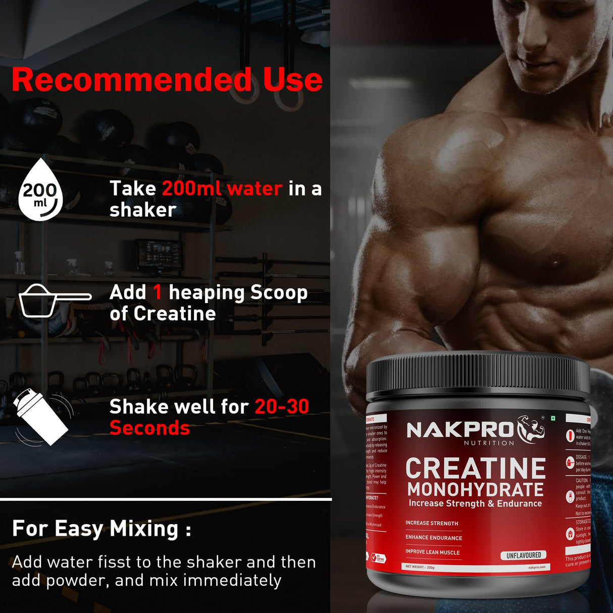 NAKPRO Creatine Monohydrate Jar 100 G
