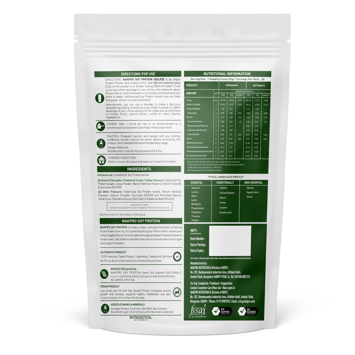 NAKPRO Soy Protein 500 Gm