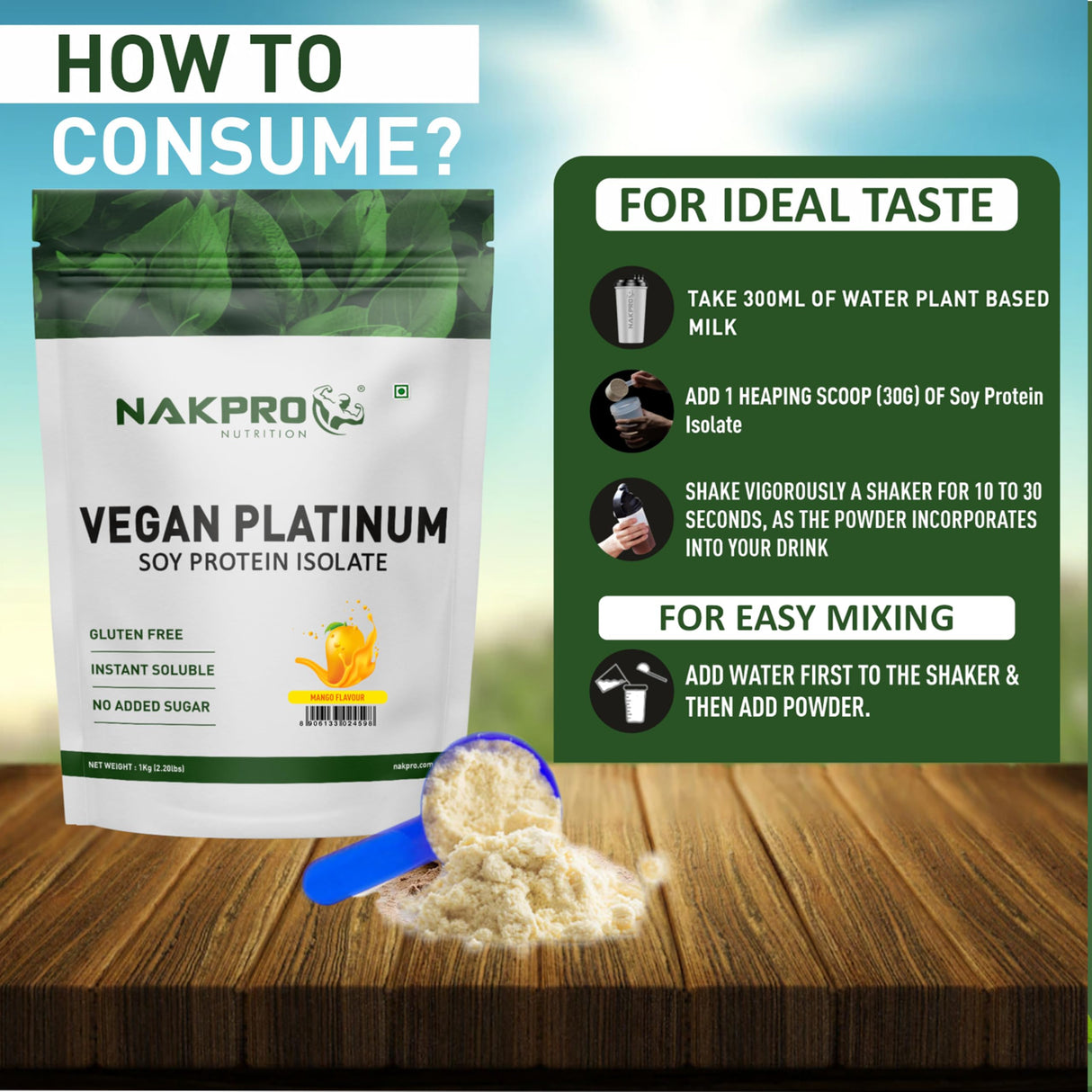 NAKPRO Soy Protein 500 Gm