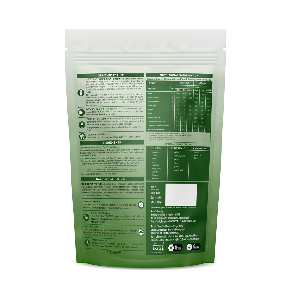 NAKPRO Pea Protein 2 Kg