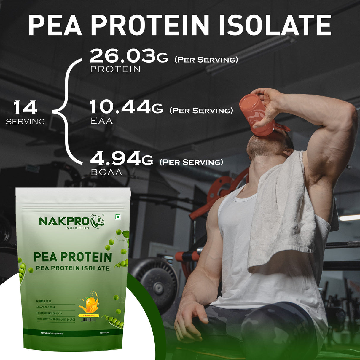 NAKPRO Pea Protein 500 Gm