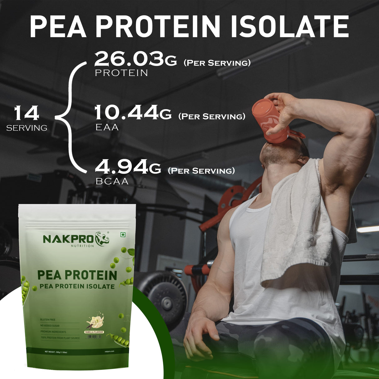 NAKPRO Pea Protein 500 Gm