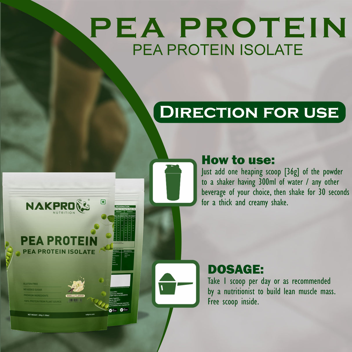 NAKPRO Pea Protein 500 Gm