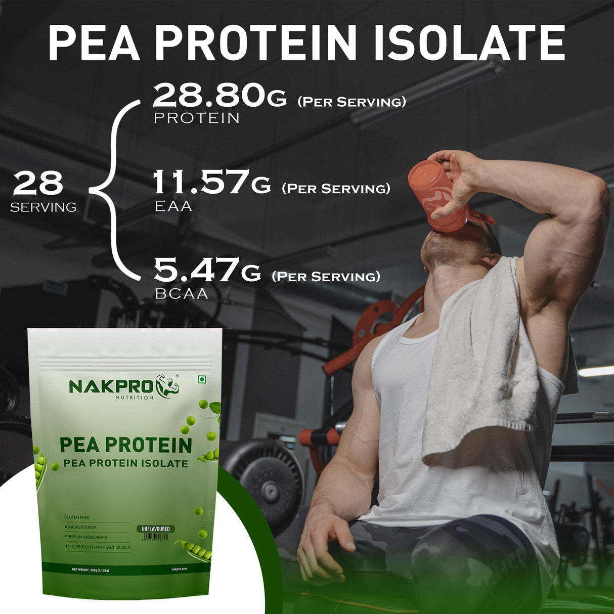 NAKPRO Pea Protein 500 Gm