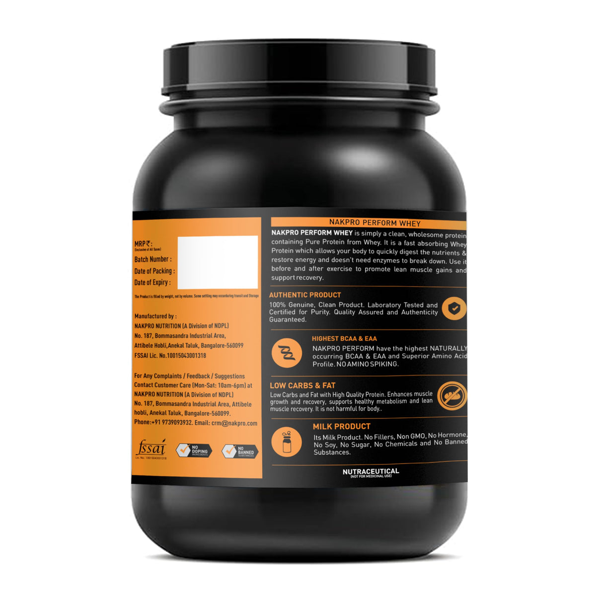 NAKPRO Perform Whey Protein Concentrate Jar 1 Kg