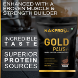 NAKPRO Gold Plus Whey Protein Concentrate 1 Kg