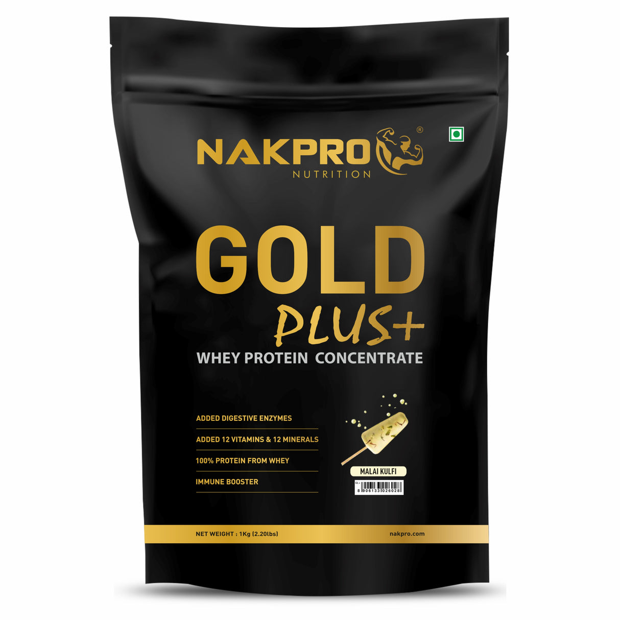 NAKPRO Gold Plus Whey Protein Concentrate 1 Kg