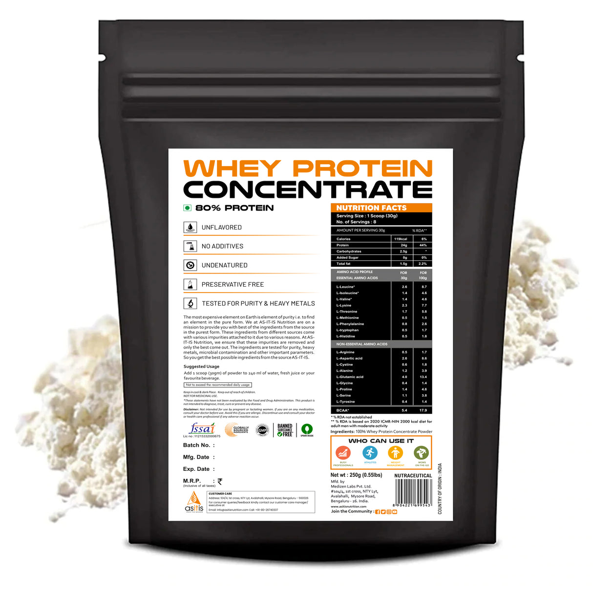 AS-IT-IS Nutrition Pure Creatine Monohydrate 250 Gms