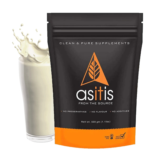 Shop AS-IT-IS whey protein supplement 500g with milk splash at Nutristar online store