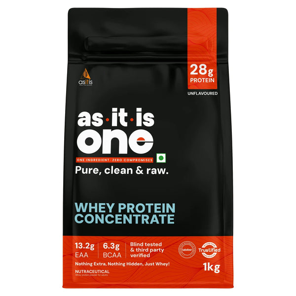 Shop AS-IT-IS One whey protein concentrate 1kg pack, buy unflavoured protein at Nutristar
