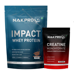 NAKPRO Impact Whey Protein 1 Kg with Creatine Monohydrate 100 Gm