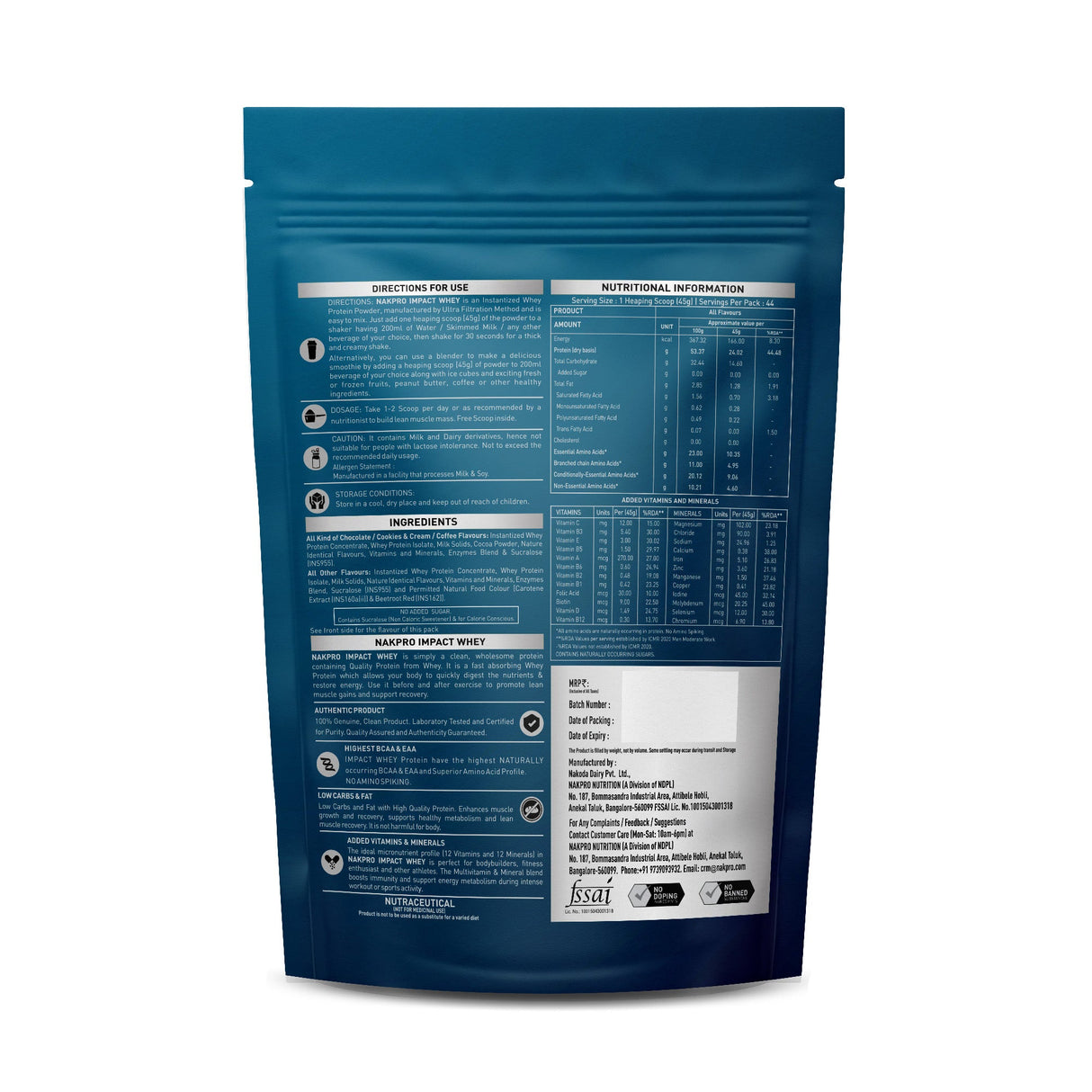 NAKPRO Impact Whey Protein 2 Kg