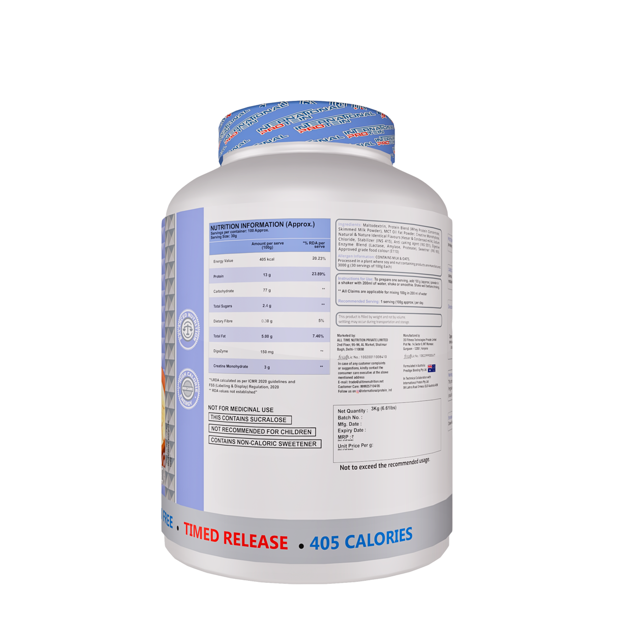 International Protein Heavy Weight Mass Gainer 3kg - 30 Servings