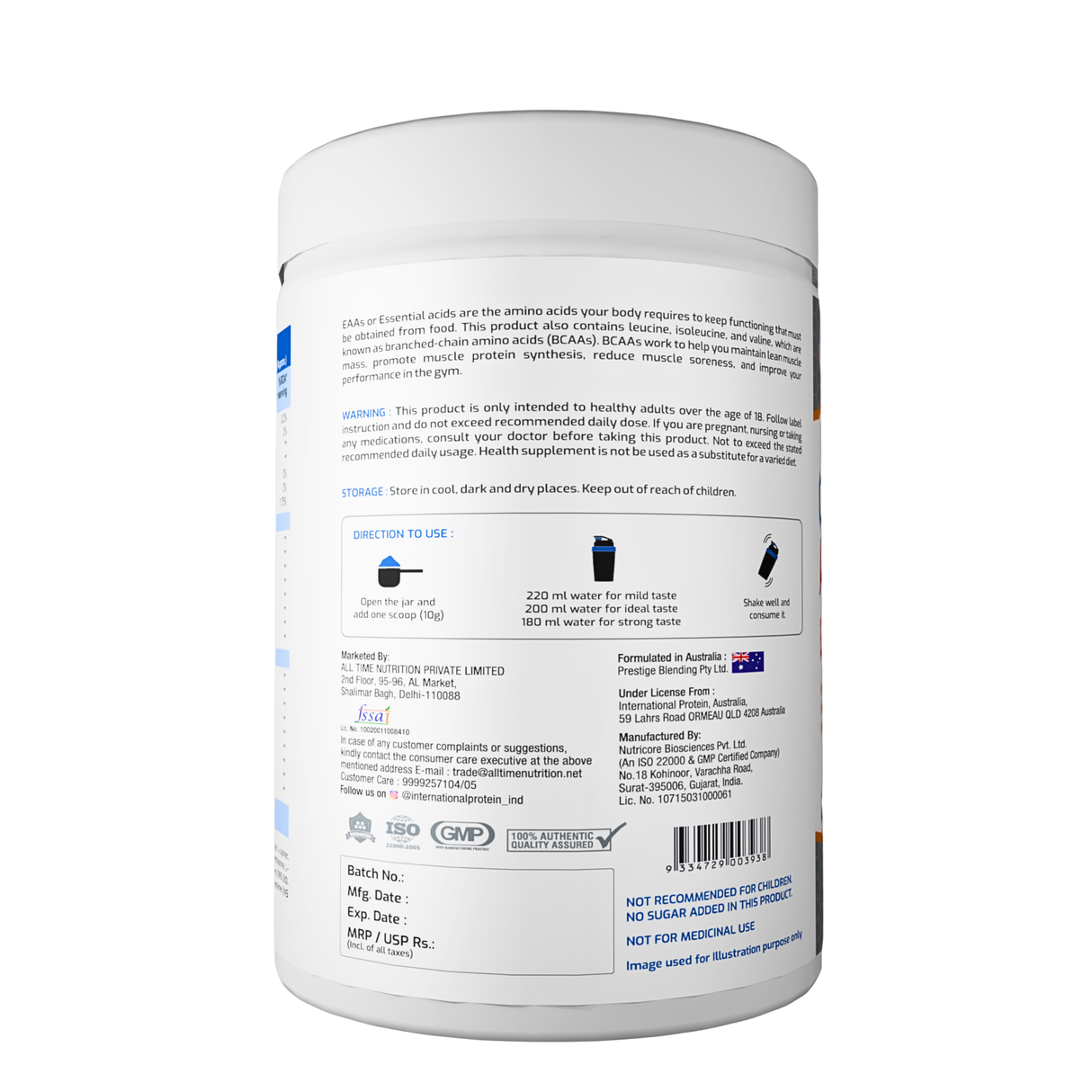 International Protein Complete Aminos 300g - 30 Servings (Indian)
