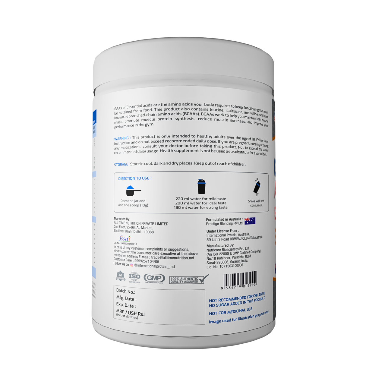 International Protein Complete Aminos 300g - 30 Servings (Indian)