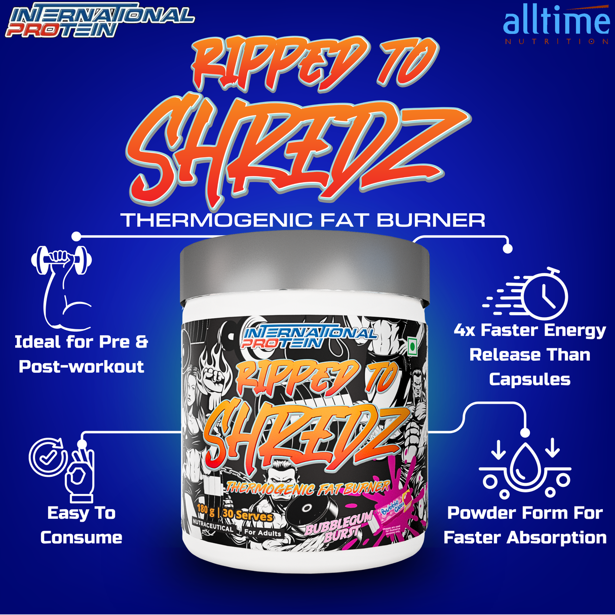 International Protein Ripped to Shredz 180g - 30 Servings