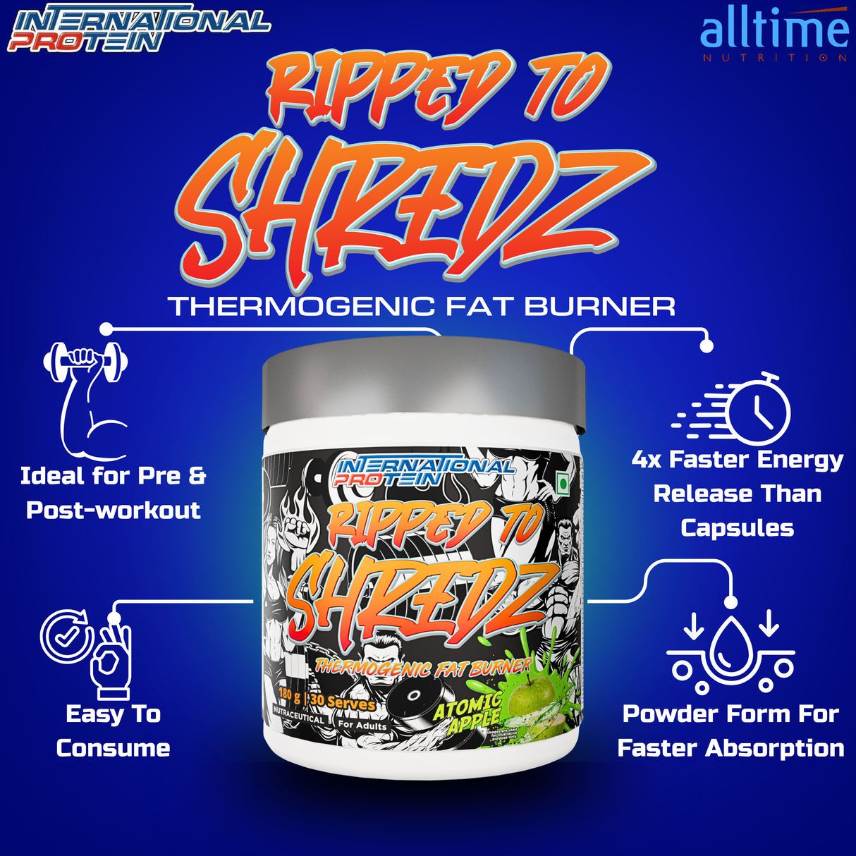 International Protein Ripped to Shredz 180g - 30 Servings
