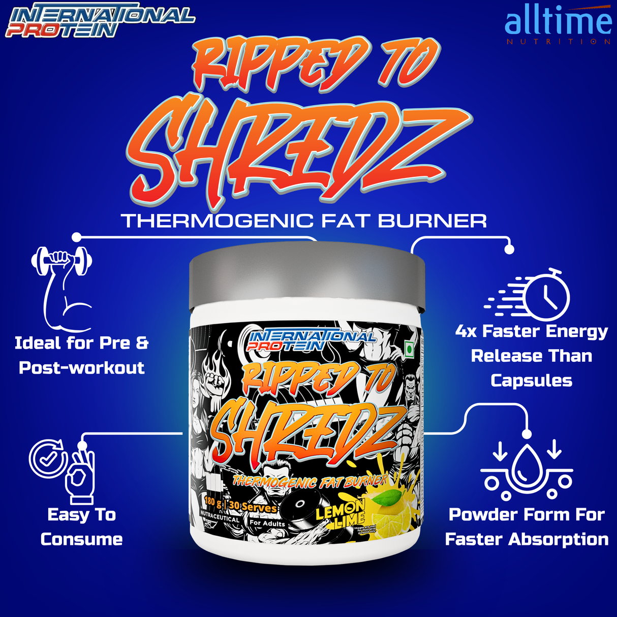 International Protein Ripped to Shredz 180g - 30 Servings