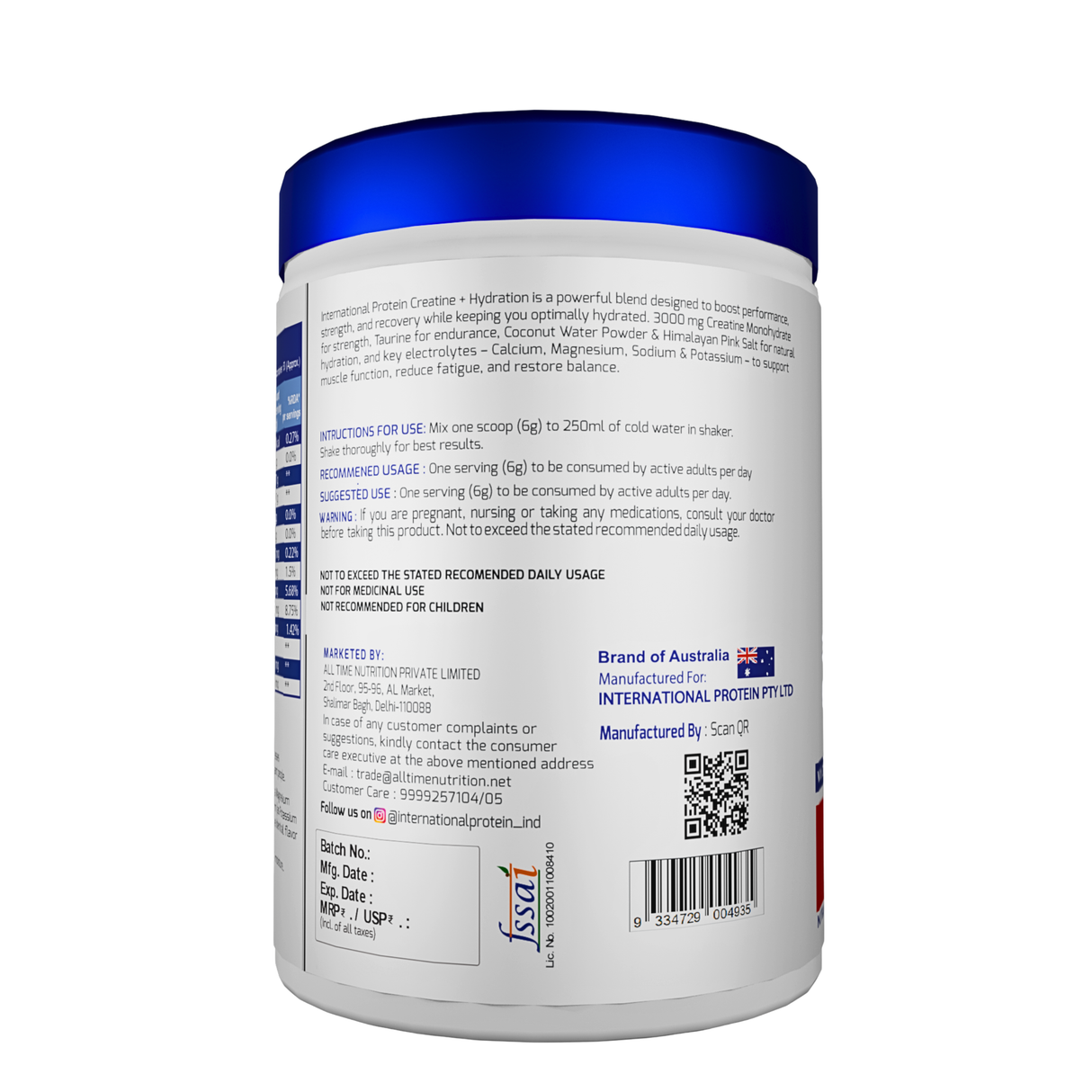 International Protein Creatine + Hydration 300g - 50 Servings