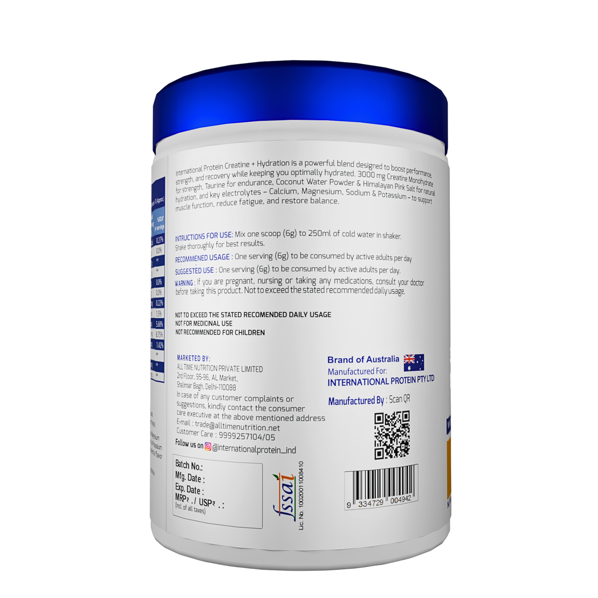 International Protein Creatine + Hydration 300g - 50 Servings