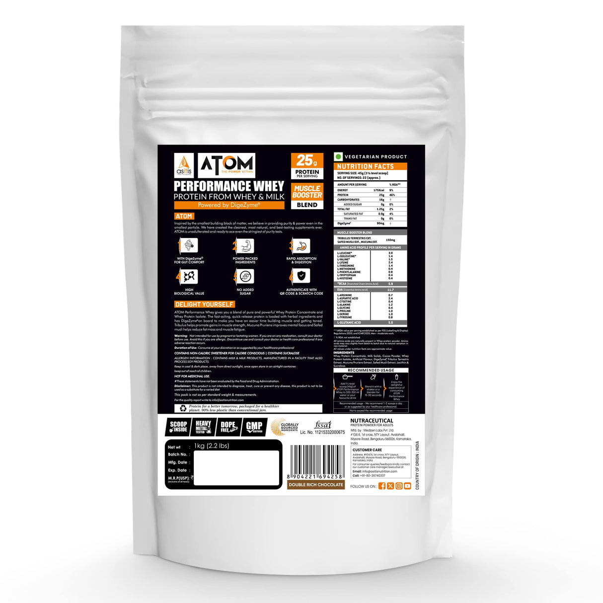AS-IT-IS ATOM Performance Whey Protein 1 kg