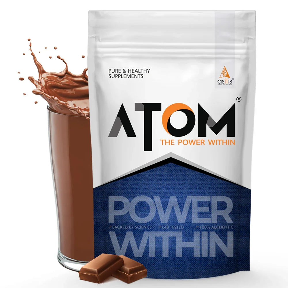 AS-IT-IS ATOM PWR Whey Protein 1 Kg + Nutristar Micronized CREA Gold Creatine Monohydrate 250g (83 Servings) - Power & Performance Stack