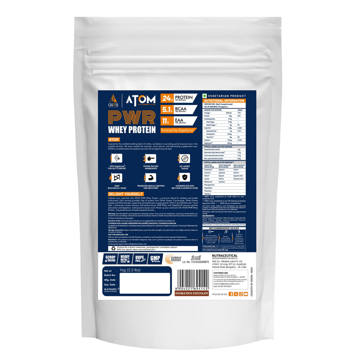 AS-IT-IS ATOM PWR Whey Protein 1 kg