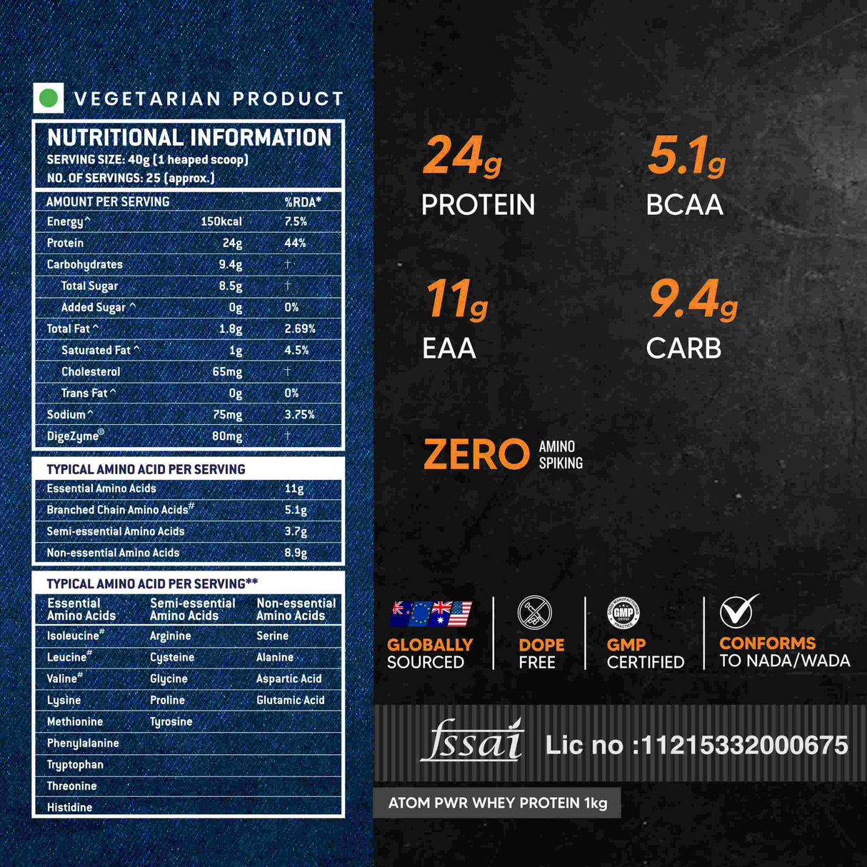 AS-IT-IS ATOM PWR Whey Protein 1 kg