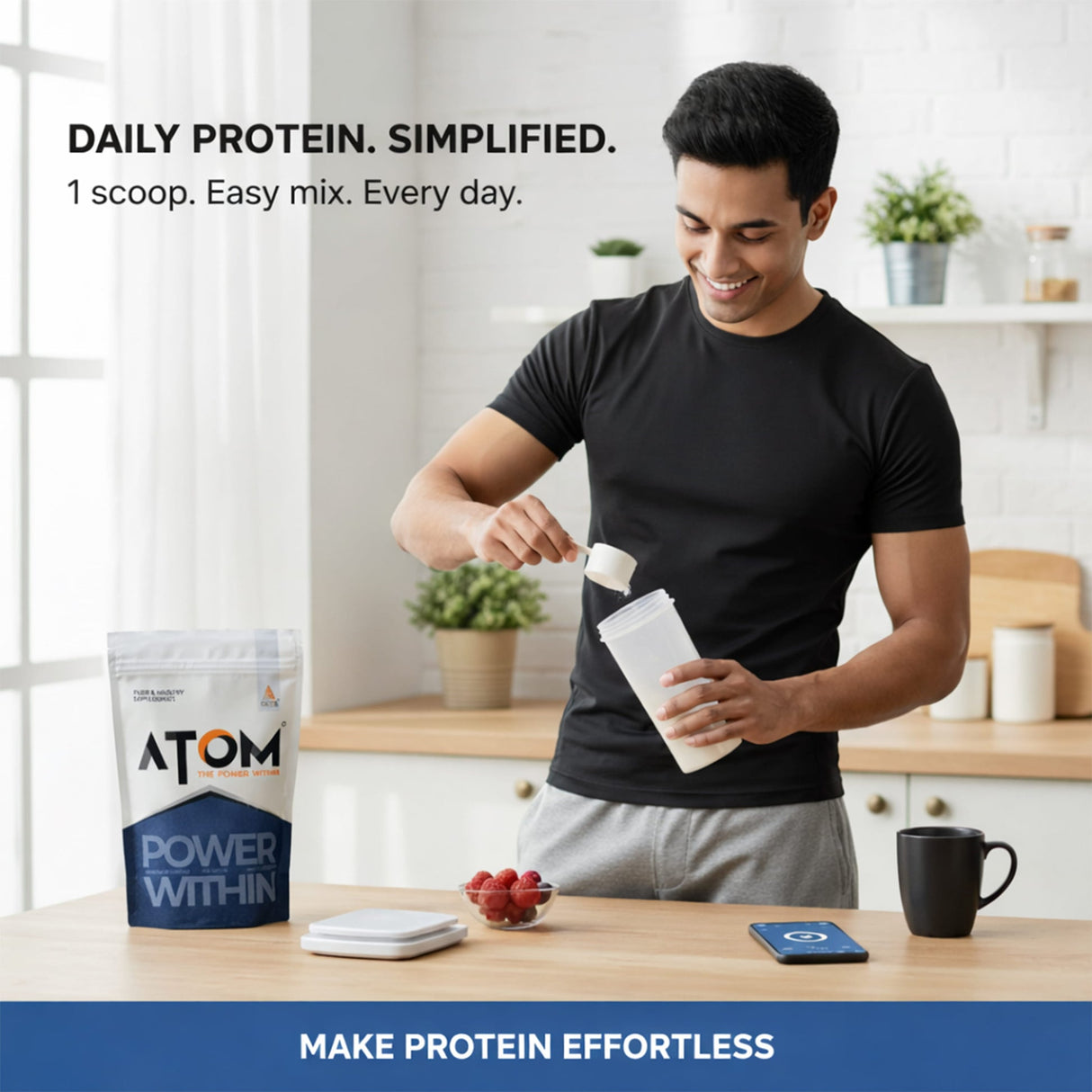 AS-IT-IS ATOM PWR XL Whey Protein Powder 2kg | 24g Protein