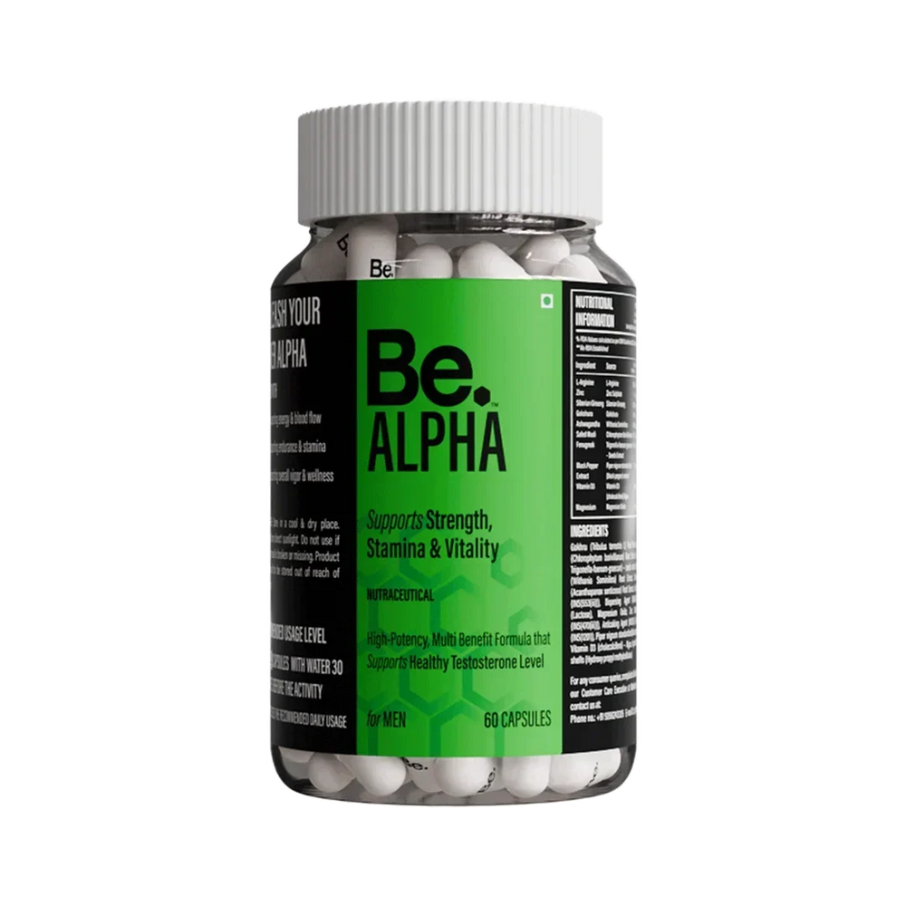 BE Wellness Alpha Men's Supplement | Ashwagandha, Safed Musli, Fenugreek & Ginseng | 60 Capsules