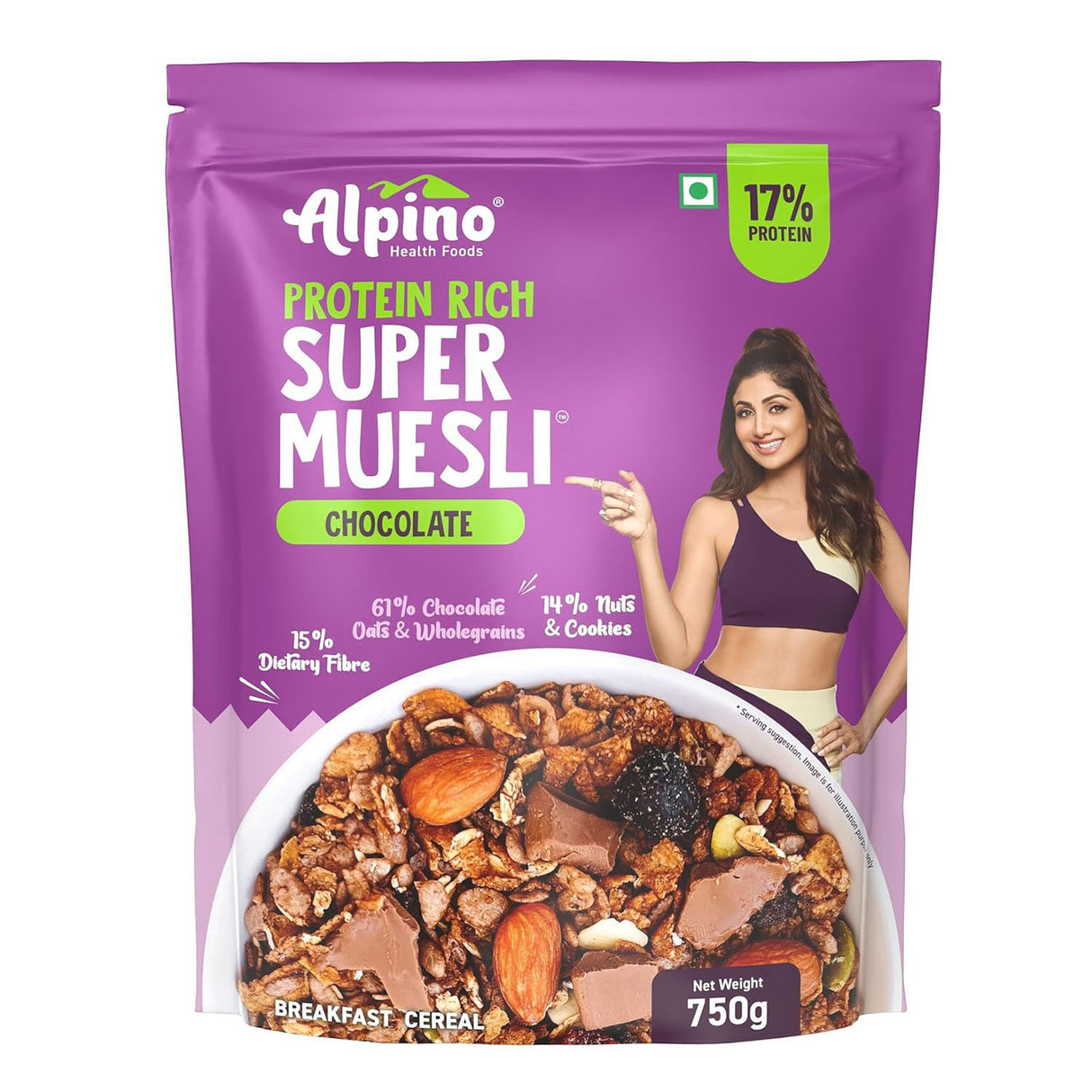 Alpino Super Muesli (Whole Grain Breakfast Cereal) - 750 gm