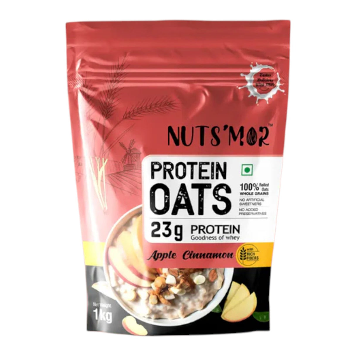 Nuts'Mor High Protein Oats with Goodness of Whey - 1Kg | 20 Servings