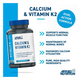 Applied Nutrition Calcium & Vitamin K2 | 60 Veggie Capsules
