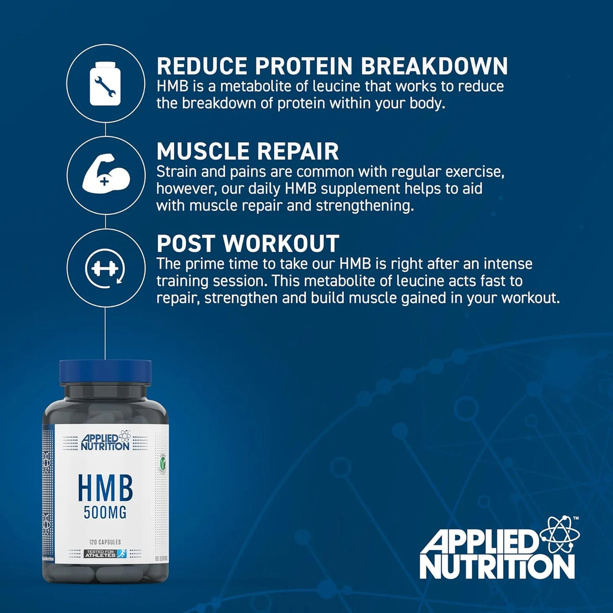 Applied Nutrition HMB 500mg | 120 Capsules (60 Servings)