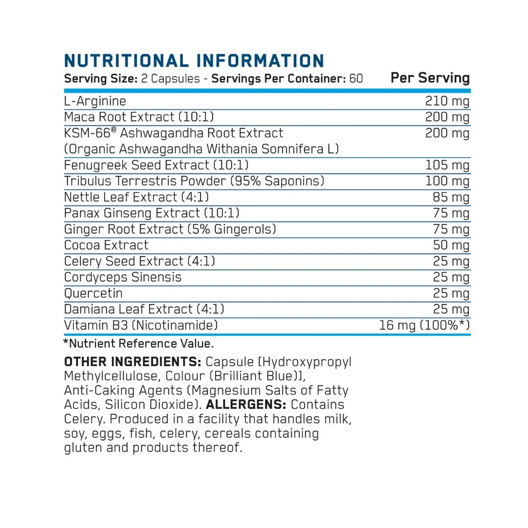 Applied Nutrition Sex Bomb For Him | 120 Capsules (60 Servings)