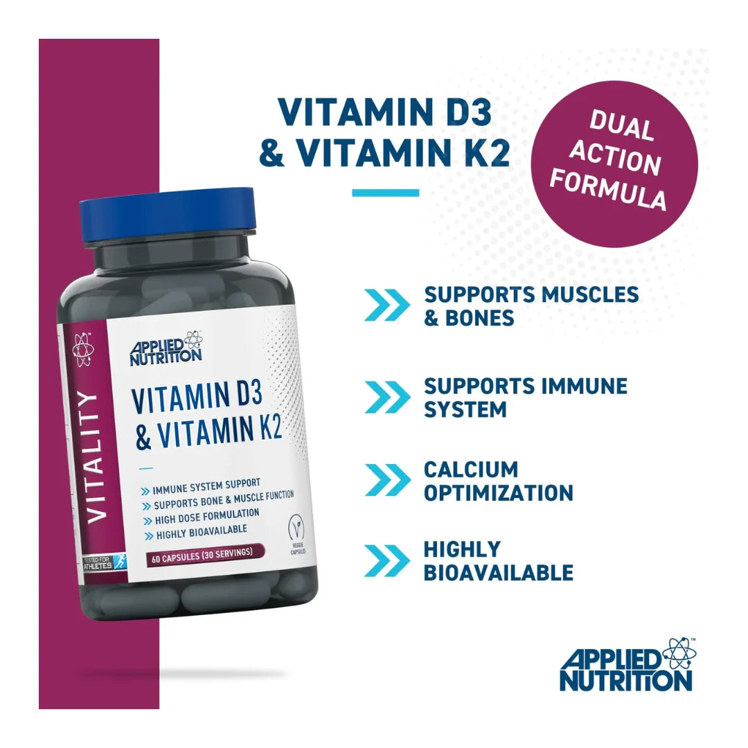 Applied Nutrition Vitamin D3 & K2 Formula | 60 Capsules