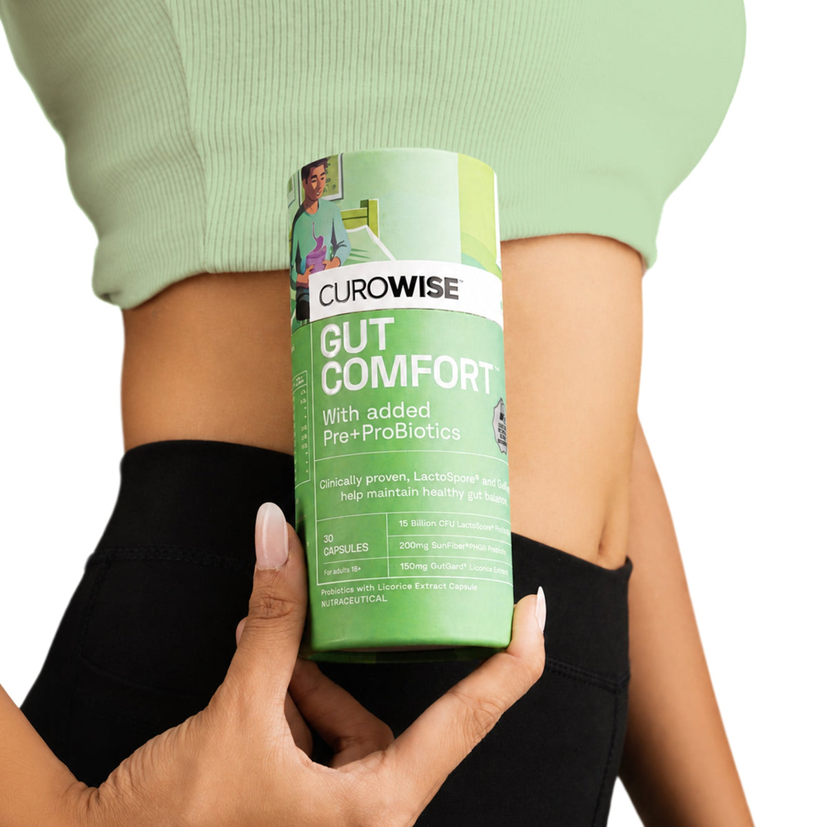 Curowise Gut Comfort | Prebiotic & Probiotic Formula | 30 Capsules