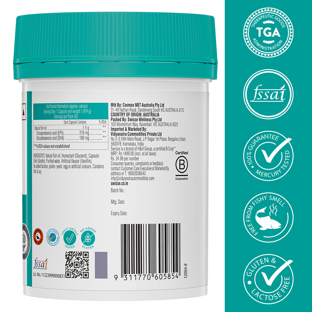 Swisse Fish Oil Omega 3 - 60 Capsules