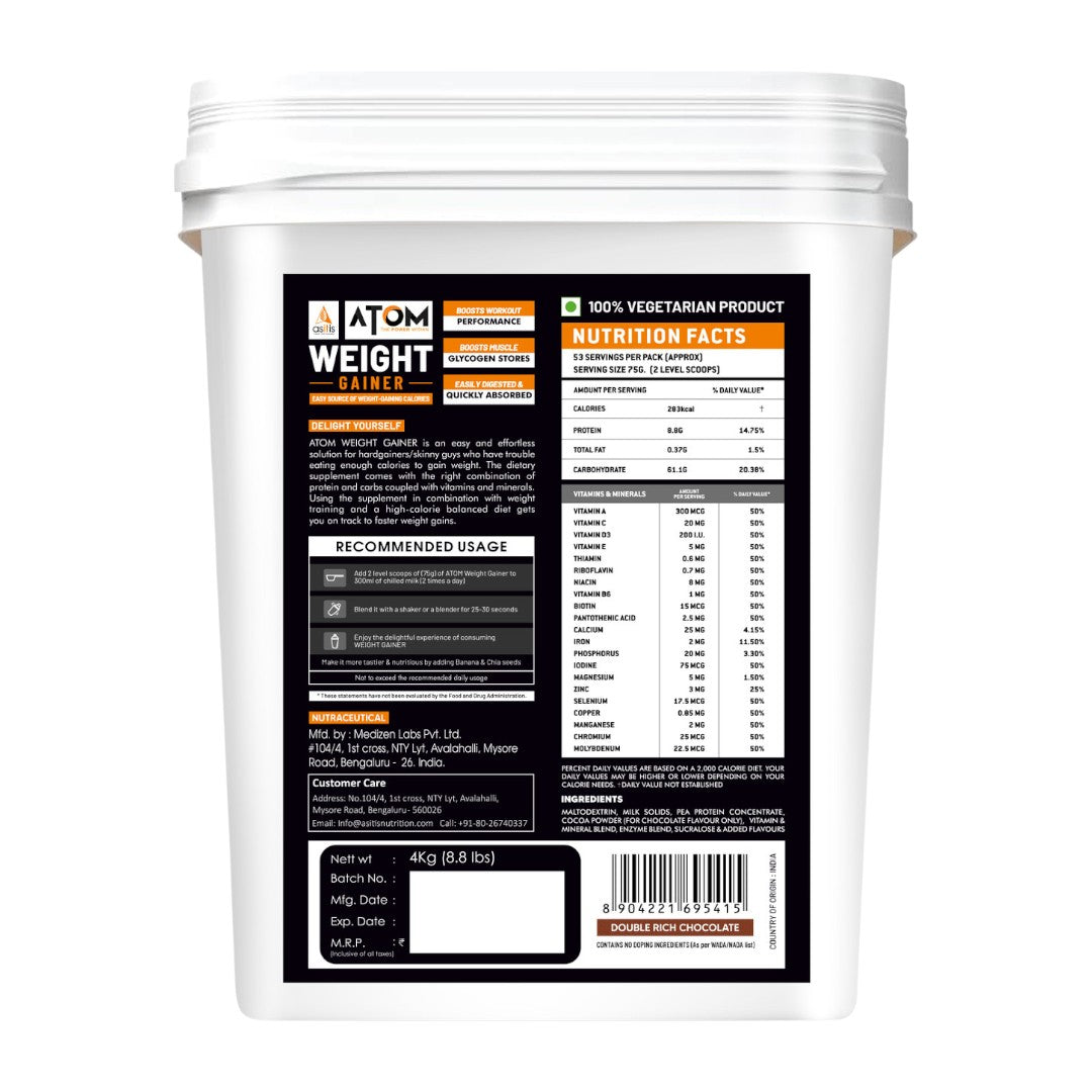 AS-IT-IS ATOM Weight Gainer - 4 Kg