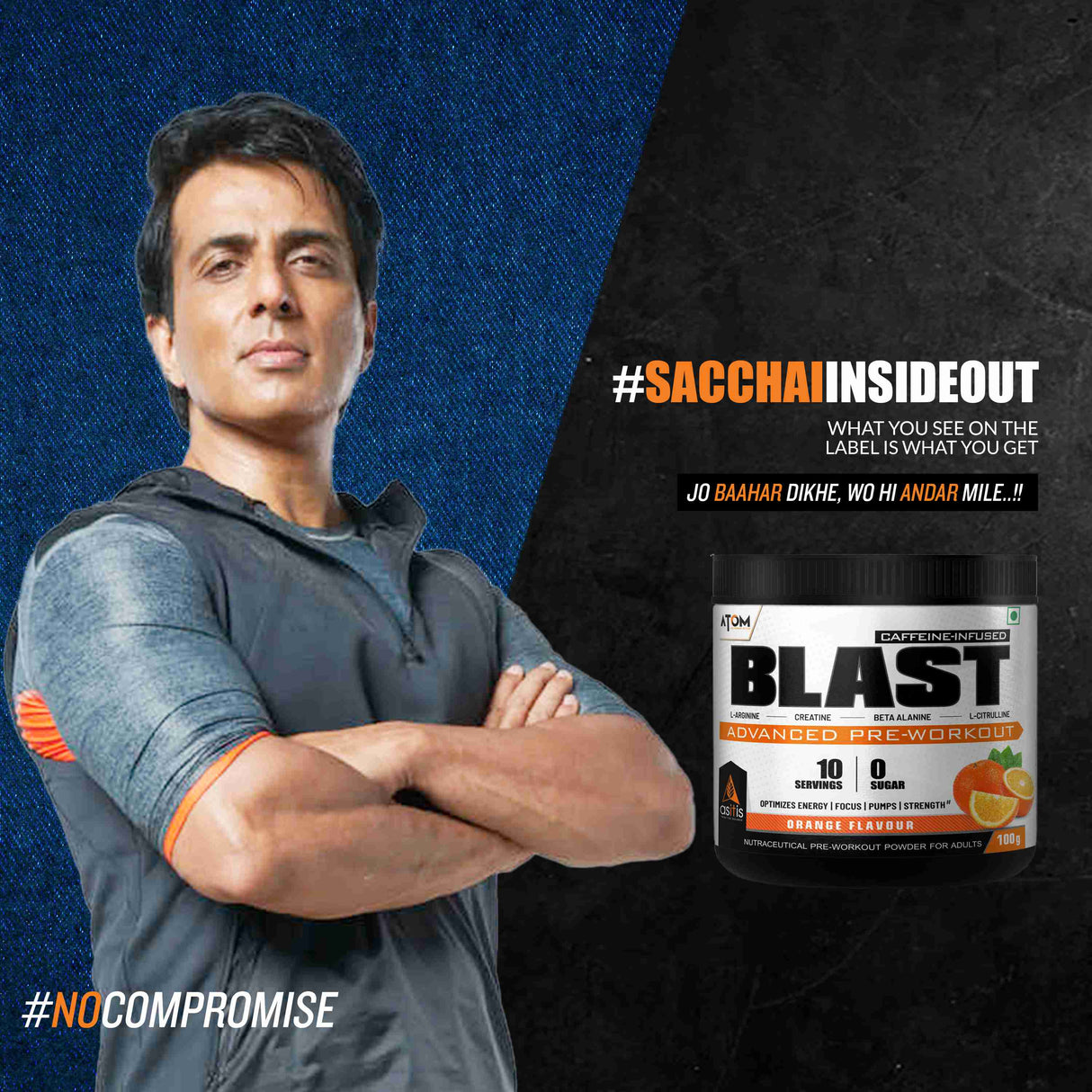 AS-IT-IS Atom Blast Advanced Pre-workout - 10 Servings