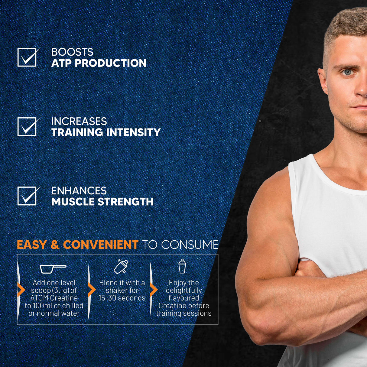 AS-IT-IS ATOM Creatine Monohydrate 250g - 80 Servings