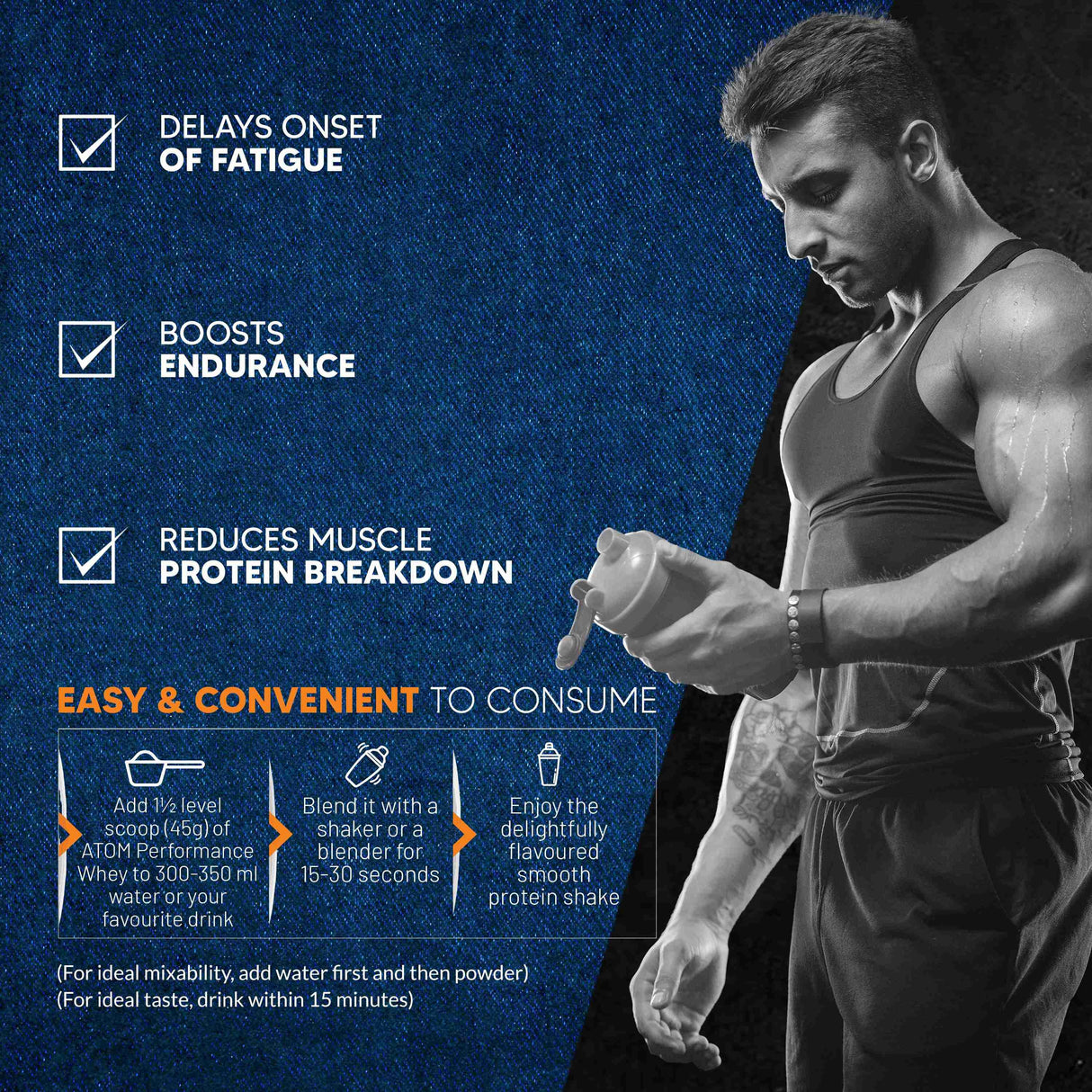 AS-IT-IS ATOM Performance Whey Protein 1 Kg + Nutristar Micronized CREA Gold Creatine Monohydrate 250g (83 Servings) - Muscle Strength & Lean Gain Combo