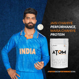 AS-IT-IS ATOM Performance Whey Protein 1 Kg + Nutristar Micronized CREA Gold Creatine Monohydrate 250g (83 Servings) - Muscle Strength & Lean Gain Combo
