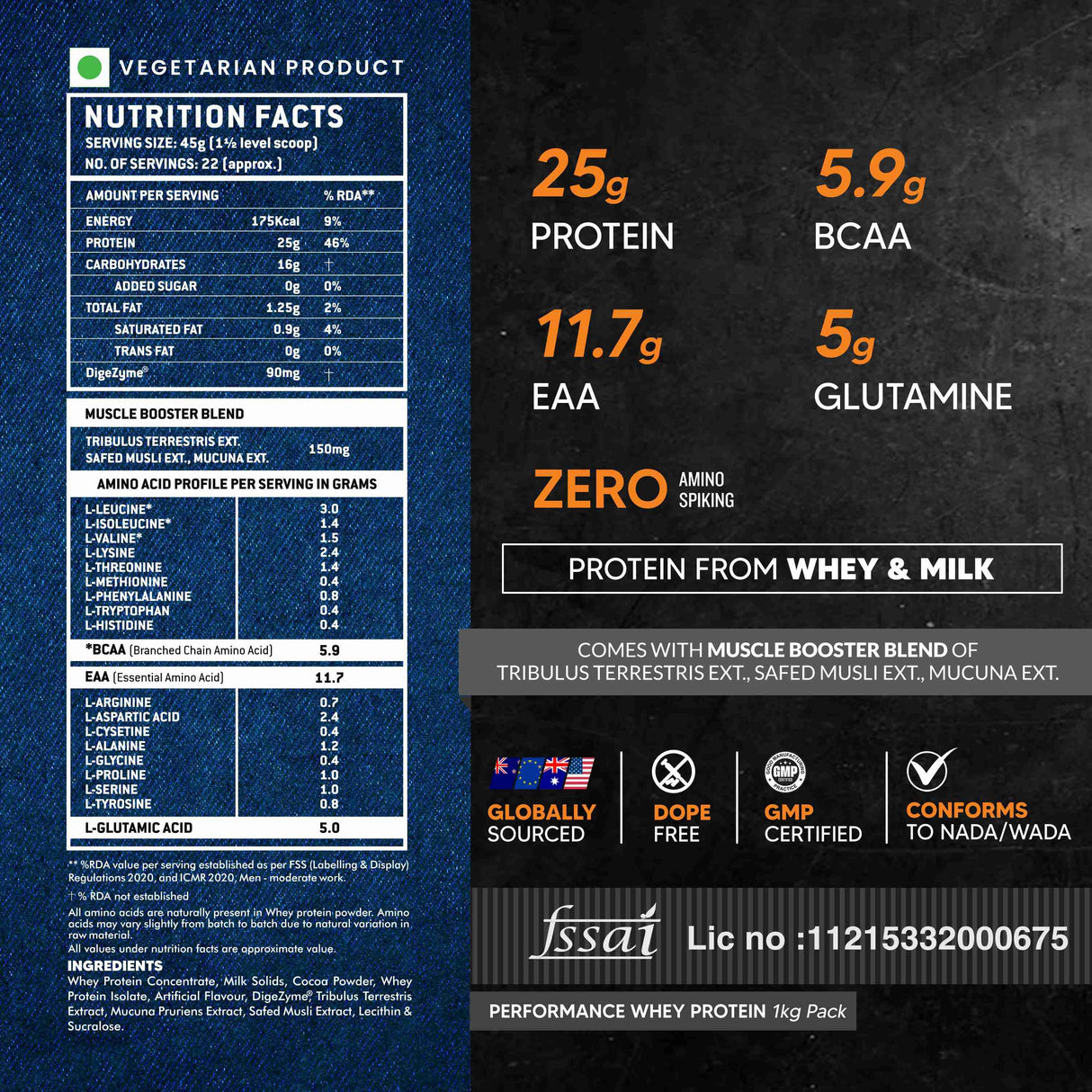AS-IT-IS ATOM Performance Whey Protein 1 Kg + Nutristar Micronized CREA Gold Creatine Monohydrate 250g (83 Servings) - Muscle Strength & Lean Gain Combo